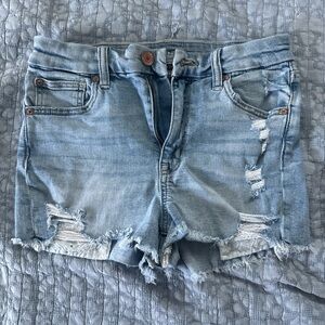 American Eagle Outfitters Blue Jean Shorts Distressed Cut-Off
